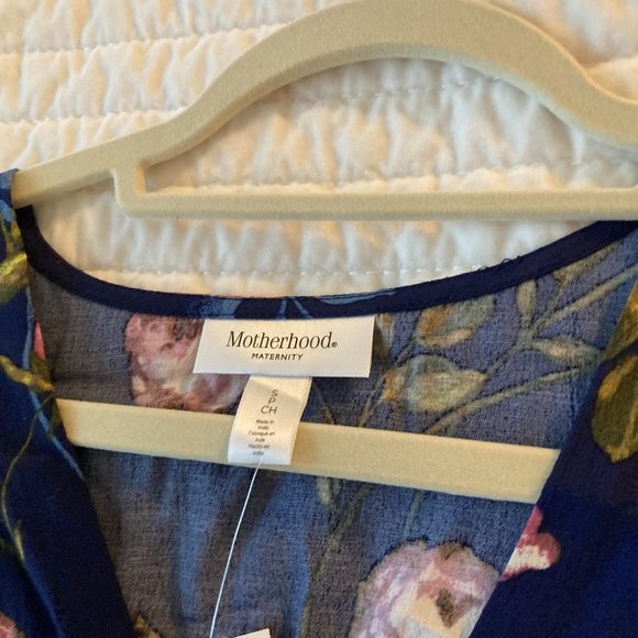 Motherhood Maternity Navy Floral Tie Front Top - Picture 3 of 8